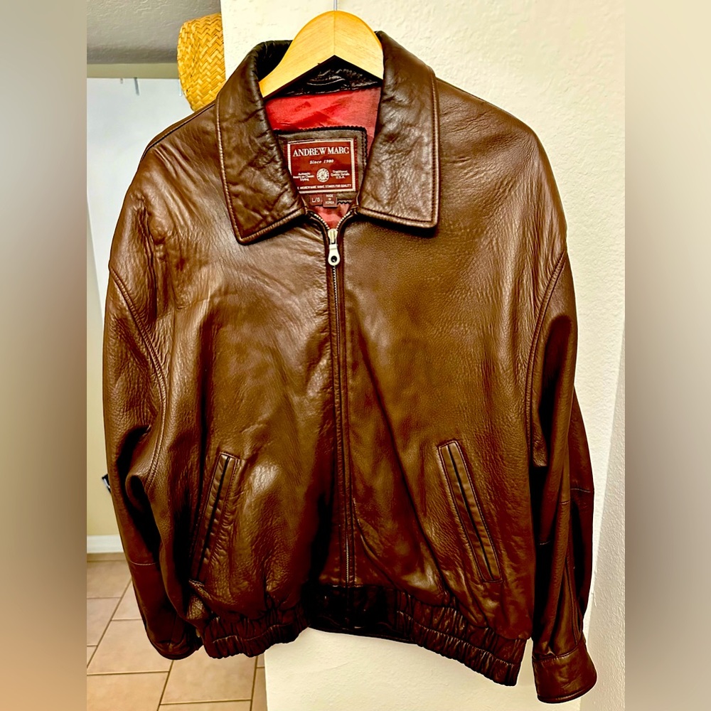 Vintage leather bomber jacket